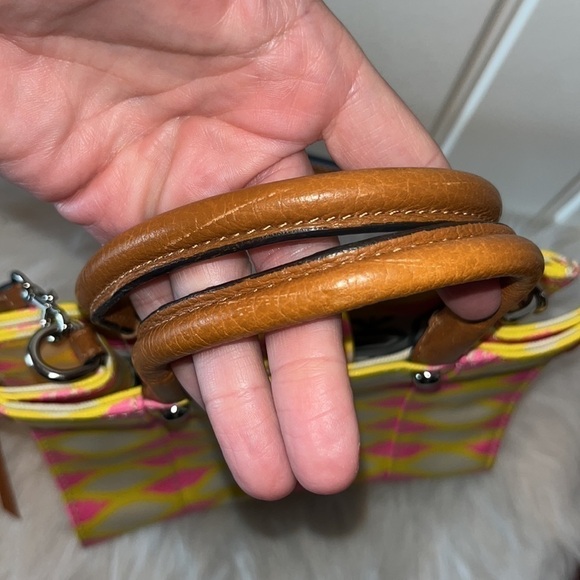 Rebecca Minkoff colorful yellow/pink mini crossbody bag purse designer rare HTF - Picture 8 of 16